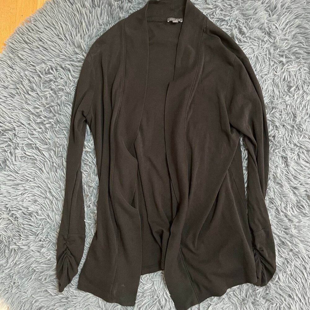 Lila P Black Cotton Cardigan Size L Made in Peru